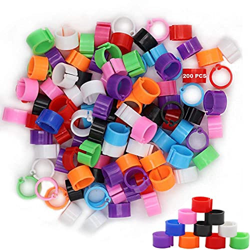 200 Stück Gans Bein Band Ring tauben ringe bunt Geflügel Band Klemmringe Taubenfußring Vogel Ringe Hühner Ring Hähnchen Beinringe Poultry Bein Ringe Identifizierung Ring Digital Buckle Ring
