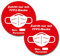 2er Set Maskenpflicht Aufkleber Sticker Zutritt nur mit Maske Markierung Hinweis Hinweisschild für Handel Einzelhandel Behörden Folie selbstklebend R177 (Zugangsbeschränkung rund Feld leer)