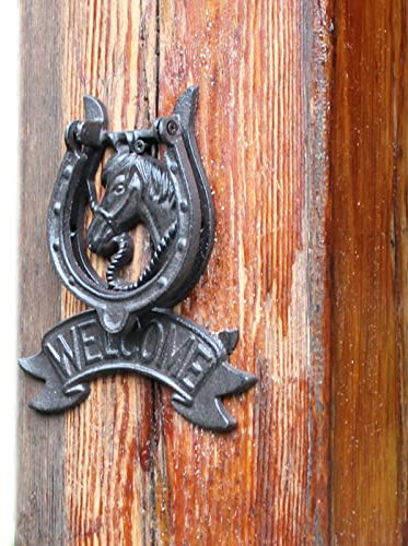 LXLA Türklopfer Klassik Pferde Türklopfer Für Bergheim Bauernhaus Barbereich, Antikes Gusseisen Wandskulptur, Torgriff Schränke Knöpfe