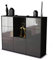 Stil.Zeit Highboard Ano, Korpus anthrazit matt, Front Hochglanz-Design Grau Graphit (136x108x35cm) Push-to-Open Technik & Leichtlaufschienen