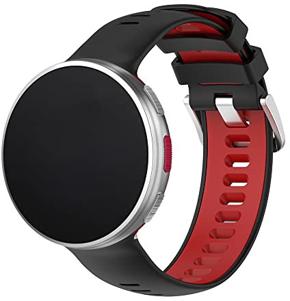 Xkravo Kompatibel mit Polar Vantage V2, Armband Ersatz für Vantage V2, Silikon Wechselarmband (schwarz/rot)