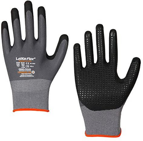 LeiKaFlex 12 Paar RL 1467 Feinstrick-Handschuh mit Nitril - Foam-Beschichtung + Noppen (9)