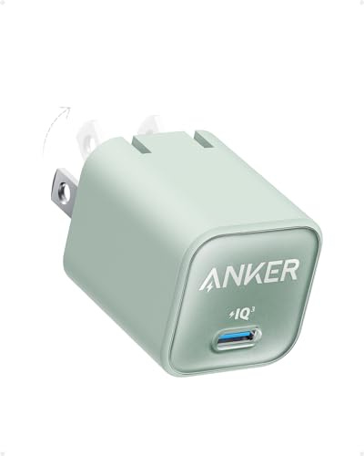 Anker Nano cargador, cargador USB C GaN de 30 W, PIQ 3.0 plegable PPS cargador rápido para iPhone 17/16 y más series, Galaxy, iPad, compatible con MagSafe