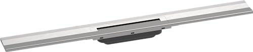 hansgrohe Fertigset Duschrinne RainDrain Flex, Abflussrinne 800mm, Bodenablauf Dusche kürzbar zur Wandmontage, Edelstahl gebürstet
