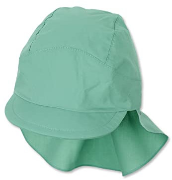 Sterntaler Unisex Kinder Schirmmütze mit Nackenschutz Ohne Bindebänder Kindermütze, mittelgrün, 49