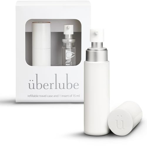 Uberlube Premium Silicone Lube - Discreet Travel Kit (White - 15ml) | Unscented, Latex-Safe, Waterproof, Long Lasting Lube Liquid, Personal Lubricant with Vitamin E for Couples