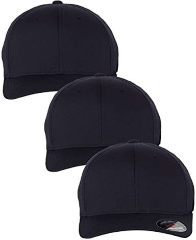 Flexfit Men's Athletic Baseball Fitted Cap, Dark Navy (3pck), Large