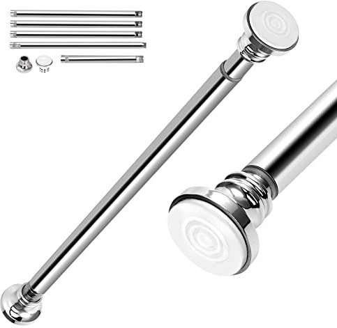 EC Breath Asta estensibile per tenda da doccia, 56-304,5 cm, set di aste combinate, telescopico, senza trapano, in acciaio inox, per bagno, armadio, porta, cucina