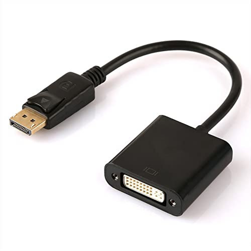 MEIRIYFA Câble adaptateur DisplayPort (DP) vers DVI, convertisseur DP vers DVI-D Single Link mâle vers femelle compatible avec PC, ordinateur portable, ordinateur de bureau, moniteur, HDTV, projecteur
