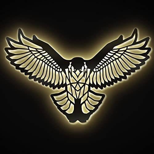 Led Adler Deko Geschenke Wand Dekoration Geschenke Mdf Holz Lampe Wandlampe I Mit Edelstahl Wandhalter I Batteriebetrieb