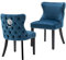 chairus Samt Esszimmerstühle 2er Set Küchenstühle Gepolstert für Wohnzimmer Armlos Polsterstuhl mit Holzbeinen (Blau-2)