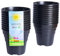 Happy Pots Lot de 20 pots de fleurs en plastique de qualité supérieure pour intérieur/extérieur, décoration d'intérieur, jardinage, rond, robuste, résistant aux UV, recyclables, 10 cm, noir brillant