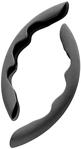 2 Stück Auto Lenkradhüllen Lenkrad Abdeckung,Wildleder Universal Lenkradhülle Lenkradabdeckung,segmentierter Lenkradschutz, Anti-Rutsch und langlebig für Lenkräder jeder Größe,Grau