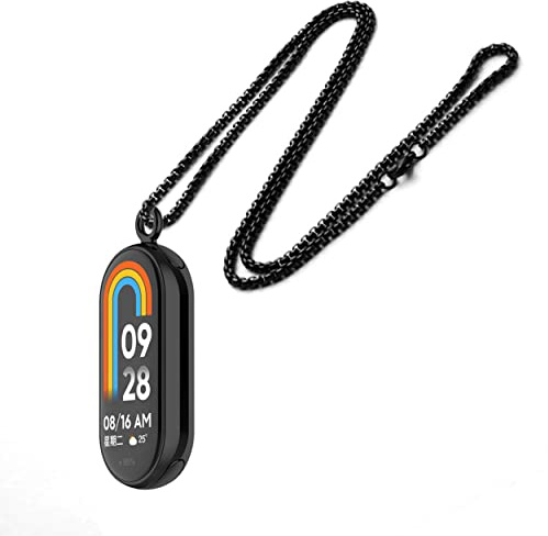 CZhkg Anhänger Lanyard für Xiaomi Mi Band 8 Armband, 2 Armbandanschlüsse, Edelstahl Anhänger Halskettenarmband, Metallverbindungs Befestigungsverbinder für Xiaomi Band 8 Zubehör