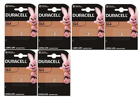6X Duracell 364 (6 Blister mit 1 Akku) 6 Batterien (SR621/V364/SR60/SR621W)