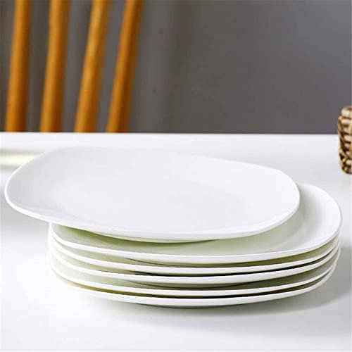 Juego de vajilla, juego de vajilla de porcelana china, plato cuadrado blanco, platos de postre de cocina y comedor para el hogar/plato de fruta/platos de almuerzo/platos de aperitivos, 6 piezas