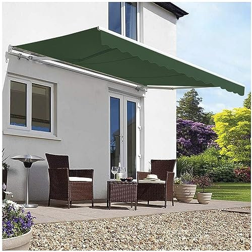 PJDDP Manuelle Einziehbare Markise mit Handkurbel, Gelenkarmmarkise wasserabweisend Sonnenmarkise Winkel Verstellbar Sonnenschutz für Fenster Terrasse Balkon Garten,4x3.5M/13x11.5FT