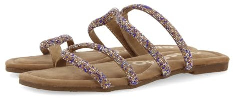 GIOSEPPO Sandalias Taupe DE Piel con Tiras con PEDRERÍA para Mujer TEMELEC
