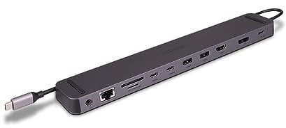 Lindy DST-Mini XT 810, USB-C Laptop Mini Docking Station with Single Display (8K) or Dual Display (4K60) & 100W Pass-Through Charging