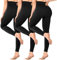 SINOPHANT Pack of 3 Women's High-Waist Opaque Black Leggings for Gym, Yoga, Sports, Pack of 3 Black, L-XL
