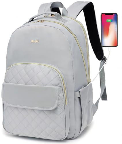 Breold Zaino Donna PC Zaino Scuola Ragazza 17,3 Pollici,Borsa Scuola Zaini Scuola Superiore con Scomparto per Laptop e USB,Zainetto Femmina per Viaggi di Piacere,Affari,Studi,Universitario