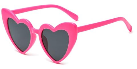 YAMEIZE 70s Vintage Love Heart Sunglasses - for Women Men Kids Heart Shaped Fancy Colorful UV400 Protection Eyewear Party Outdoor