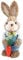 FEYLIE Standing Easter Bunny Figurine Ornament Happy Easter Straw Rabbit Decoration Handmade Craft for House Outdoor Decor 10’’