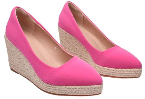 8 cm Damen-Pumps Mit Keilabsatz, Klobiger Absatz, Plattform, Hoher Absatz, Damen-Pumps, Party, Abschlussball, Große Größe,Rosa,38 EU