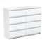 MRBLS Kommode mit 8 Schubladen Sideboard Schubladenschrank Kleiderschrank Modern Möbel mit Schubladen für Ihr Schlafzimmer (Weiß Matt) – 120 x 92,5 x 33,5 cm (B/H/T)