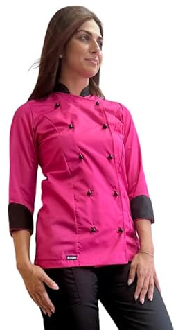 tessile astorino Kochjacke für Damen Personalisiert Chef-Kasack für Küche Restaurant Pizzeria Hotel Konditorei Arbeitskleidung Personalisierbar in Verschiedenen Farben, XL