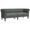 vidaXL Chesterfield Sofa, Polstersofa 3-Sitzer mit Stützbeinen, Loungesofa Designsofa für Wohnzimmer, Couch Wohnzimmersofa, Dunkelgrau Stoff