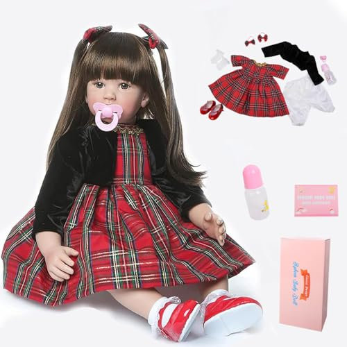 Tudofttg Bambole Reborn 24 Pollici 60 cm Originali Realistica Bambole Reborn in Silicone Morbido Femmina Bambole che Sembrano Vere 