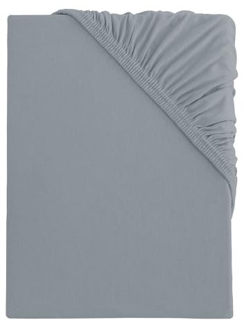 s.Oliver Spannbettlaken 90x200-100x200 cm- 100% Baumwolle, für Matratzen bis 25 cm, besonders weich & angenehm, Spannbetttuch grau