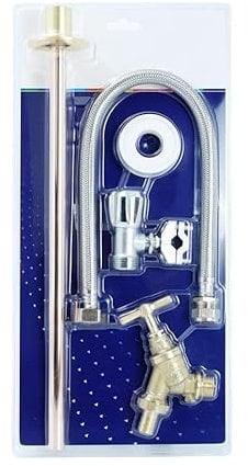 hep® Outdoor Garden TAP KIT - Tap, Wall Plate, Self Cutting Valve, Flexible Hose, PTFE