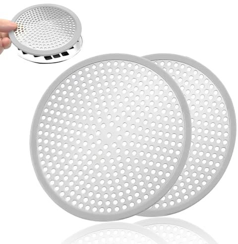 2 Pcs Filtro Pelos Desague Ducha, 12 cm Filtro Desague Recoge Pelos Ducha Tapa Desague Ducha Filtro Ducha Pelos Atrapa Pelos Redondo Rejilla Desague de Acero Inoxidable para Baño Ducha