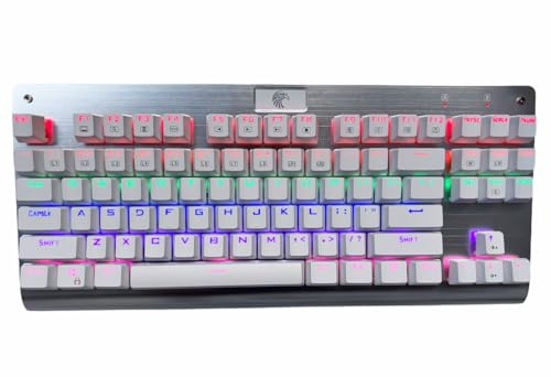 Granvela Brown Switch TKL Gaming Keyboard Hot Swap Rainbow LED White