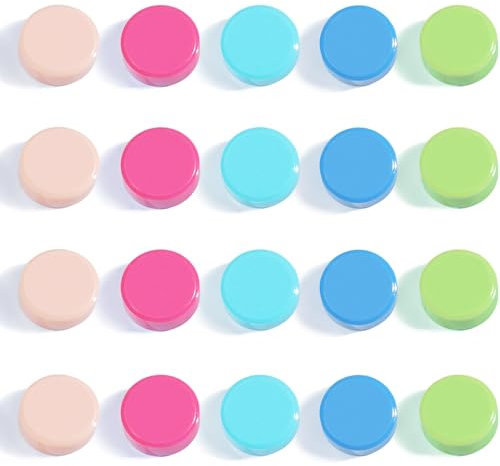 DUJEQM Magnete für Magnettafel - 20 Stück 5 Farben Kühlschrankmagnete, Dekorative Magnet Stark Mini Magneten Klein Whiteboard Magnete Bunt Rund Tafelmagnete für Kühlschrank, Magnetwand, Pinnwand,Karte