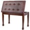 FILISITE Duet Piano Bench with Storage, Wooden Piano Stool with Waterproof Padded Cushion, Bench Seat for Vanity, Living Room, Bedroom (Wood)