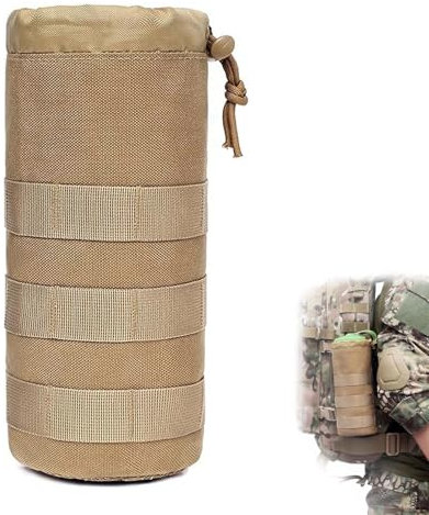 ZYEKIU Molle Flaschenhalter, Flaschenhalter Gürtel Dauerhaft, Flaschenhalter Rucksack im Freien, Wasserflaschentasche Einstellbar, für Outdoor, Wandern, Angeln, Camping, Laufen, Radfahren(Khaki)