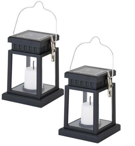 Gartenleuchten, Solar Hängelaternen Außen Laterne Wasserdicht LED Gartenleuchten mit Kerze für Terrasse Balkon Garten Ornamente Outdoor