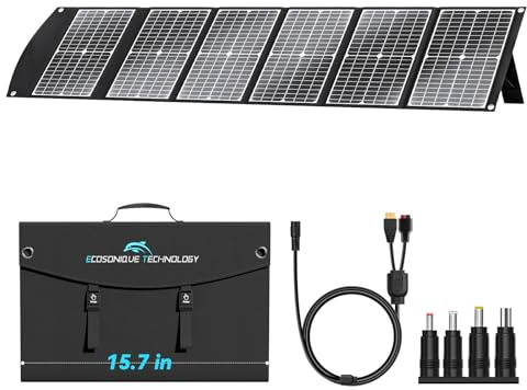 Ecosonique 100 W Chargeur de panneaux solaires portable ultra léger et compact pour station d'alimentation de camping, générateurs solaires, téléphones portables avec USB QC3.0, Type-C PD3.0, Anderson