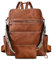 Wisebom Rucksack Damen Wasserdicht, Anti Diebstahl PU Leder Leichtgewichtig Große Kapazität Mehrere Fächer Elegant Mode Rucksack Umhängetasche Handtasche für Schule Arbeit Reise (Braun)