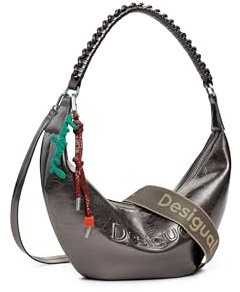 Desigual Umhängetasche Schultertasche Zante Half Logo Crossbody Bag Brushed Silver mauve