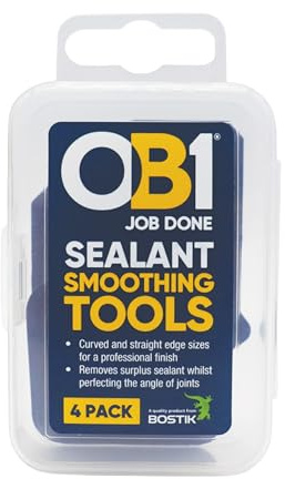OB1 Sealant Smoothing Tools Pack of 4 | Smooths Joints Faster & Easier, Removes Surplus Sealant, Perfects Angle of Joints, Professional Finish