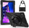 Gerutek Custodia per Lenovo Tab 2025 10.1 Pollici con Protezione per lo Schermo, Custodia Robusta con Supporto Girevole 360/Cinghia a Mano/Spalla/Portapenne per Lenovo Tab 2025 10.1, Nero