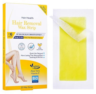 3-in-1 Enthaarungsstreifen Set – Natürliche Wachsstreifen für Achseln, Bikini & Gesicht – Mit Aloe Vera, Sheabutter & Gurke – 20 Stück (20 Stück, aloe vera)