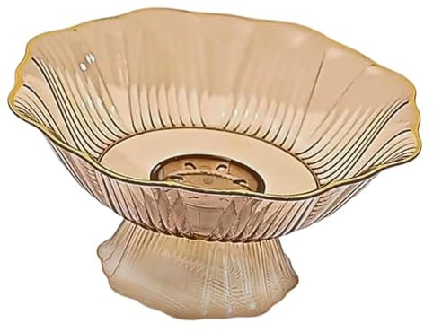 LOVIVER Fruit Bowl Decorative Dessert Display Plate Dish Round Key Bowl Fruit Holder for Entryway Table Centerpiece Living Room Decor, Yellow