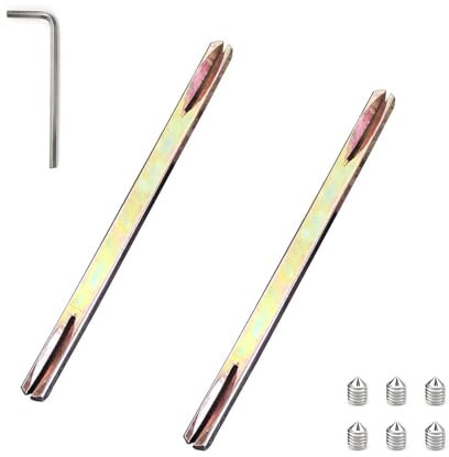 DIYCUT 2 Pezzi Barre Quadre Fessurate 8x8x150mm, Perno Quadrato in Ferro Robusta, Viti per Maniglie Incluse, Accessori Maniglia della Porta, per la Maggior Parte delle Maniglie Porta Standard
