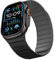 Sixmoat Correa reversible de doble cara compatible con Apple Watch 49mm 46mm 45mm 44mm 42mm, Correa magnética de silicona suave para iWatch Ultra SE series 10 9 8 7 6 5 4 3 2 1, Negro-Gris