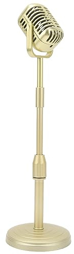 aqxreight Modèle de Microphone Vintage à Micro-microphone Rétro (Doré)